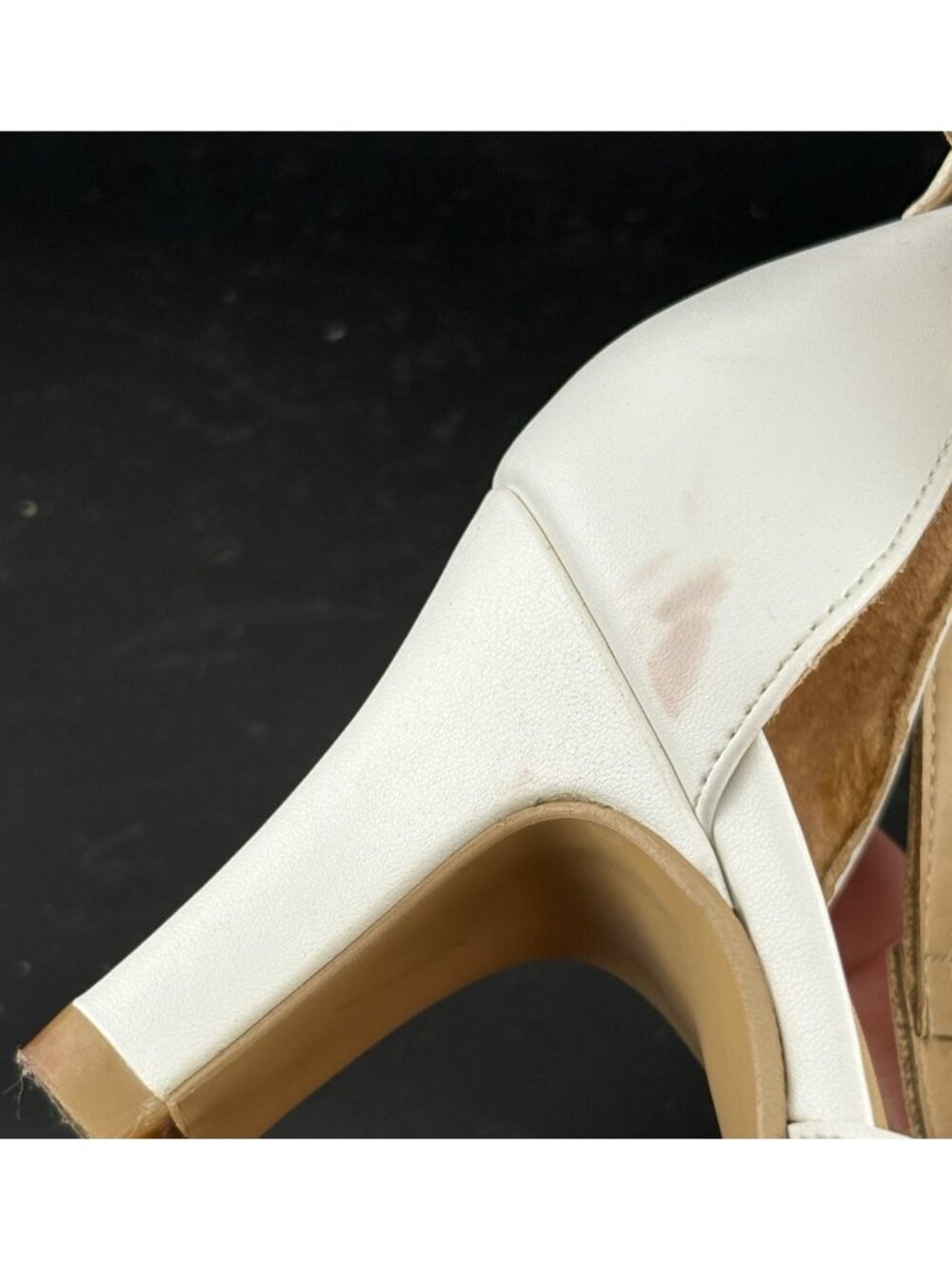 Andrea. White Cutout Heeled Sandals Womens 5.5 Slingback Peep Toe Dress Shoes - Picture 8 of 10